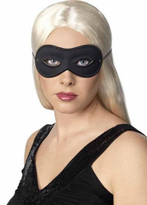 BLACK MASQUERADE DOMINO FACE EYE MASK COSTUME PARTY FANCY DRESS