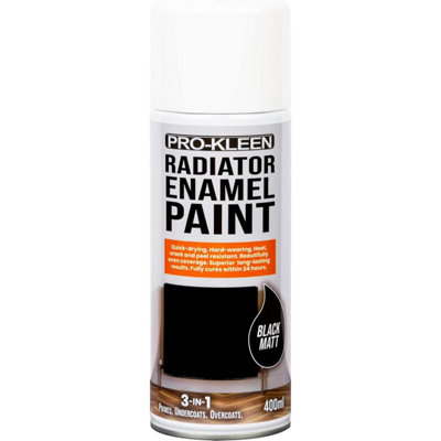 Black Matt Heat Resistant Radiator Enamel Paint 400ml