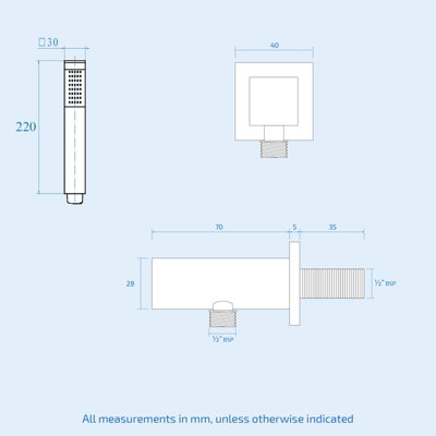Black Matt Square Shower Head Concealed Thermostatic Mixer Valve HandHeld - 9