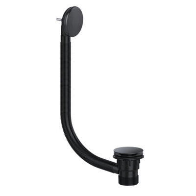 Black Matt Waterfall Basin & Bath Filler Tap Lever Square Deck Mounted Modern Inc. Bath Waste - 5