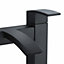 Black Matt Waterfall Bath Filler Tap Lever Square Deck Mounted Modern