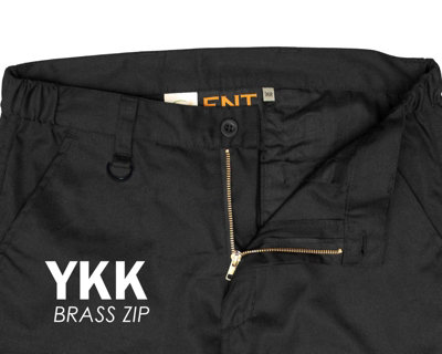 Black Mens Cargo Combat Work Trouser Multi Pockets Work Pants with Semi Elasticated Waist Band Knee Pad Pockets W28 ' L29