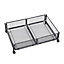 Black Mesh Bedroom Metal Foldable Underbed Clothing Storage Container with Wheels