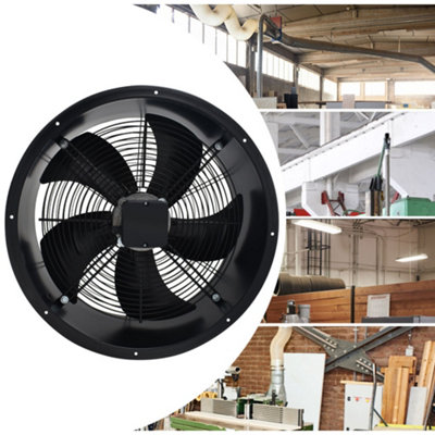 Black Metal 5 Blade Double Sided Mesh Extractor Fan 14 Inch