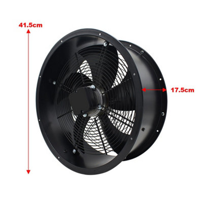 Black Metal 5 Blade Double Sided Mesh Extractor Fan 14 Inch