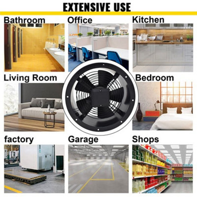 Black Metal 5 Blade Double Sided Mesh Extractor Fan 16 Inch with ...
