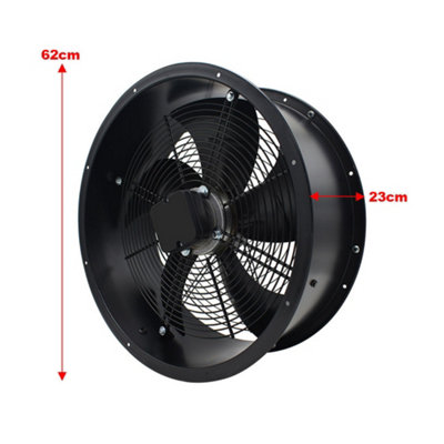 Black Metal 5 Blade Double Sided Mesh Extractor Fan 22 Inch