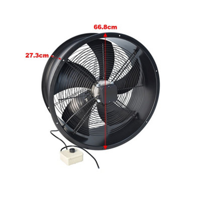 Black Metal 5 Blade Double Sided Mesh Extractor Fan 24 Inch with Governor Switch
