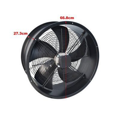 Black Metal 5 Blade Double Sided Mesh Extractor Fan 24 Inch