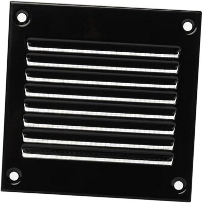 Black Metal Air Vent Grille 100mm X 100mm – Fly Screen, Louvre Duct Cover, Prostko Ltd UK