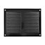 Black Metal Air Vent Grille 200mm x 150mm with Fly Screen