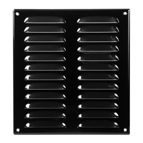 Black Metal Air Vent Grille 260mm x 280mm with Fly Screen