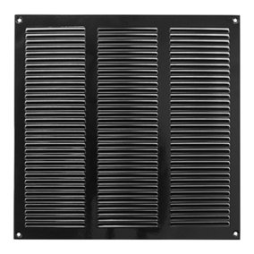 Black Metal Air Vent Grille 300mm x 300mm Fly Screen