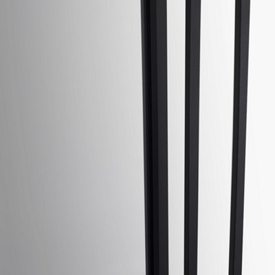 Black Metal Art Deco Rectangular Wall Mirror