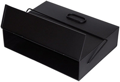 Black Metal Ash Carrier Fireplace Ash Bucket with Lid Hot Ash Container ...