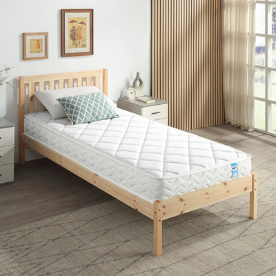 Black Metal Bed Frame 3ft Single Bed With Pocket Sprung & Memory 