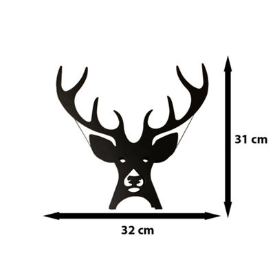 Black Metal Deer Toilet Roll Holder - 8