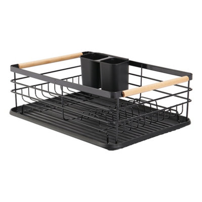 Black Metal Dish Drying Rack Dish Rack Dish Racks for Kitchen Counter with Drainboard