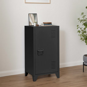 Black Metal File Cabinet Home Office Storage Cabinet with Adjustable Shelves 78cm