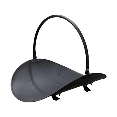 Black Metal Firewood Log Holder with Handle