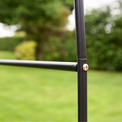 Black Metal Garden Arch 2.4M Decorative Climbing Plant Support Arch Obelisk