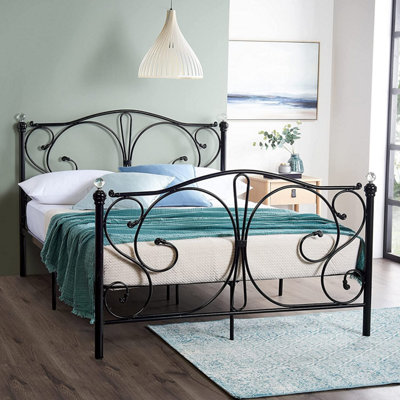 Black iron store king bed