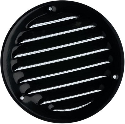 Round Metal Air Vent Grille – Brown 100mm/140mm With Fly Screen, Flat Duct Cover
