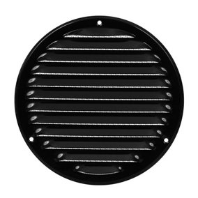 Black Metal Round Air Vent Grille 160mm / 199mm