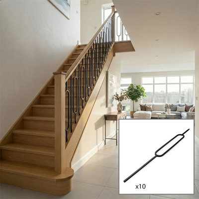 Black Metal Toronto Stair and Landing Spindle - 10 Pack Traditional ...