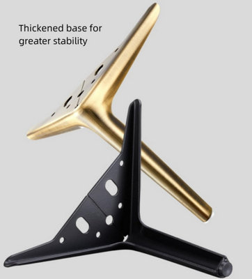 Black Metal Triangular 15cm Furniture Legs, Pack of 2