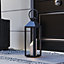 Black Metallic Decorative Lantern Candle Holder, 71 cm H x 23 cm W x 24 cm D