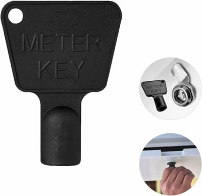 Black Meter Box Key Triangular Gas & Electric Utility Key for Water Reading Universal Cabinet Access Key Durable Plastic (2pc)