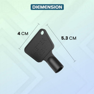 Black Meter Box Key Triangular Gas & Electric Utility Key for Water Reading Universal Cabinet Access Key Durable Plastic (2pc)