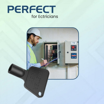Black Meter Box Key Triangular Gas & Electric Utility Key for Water Reading Universal Cabinet Access Key Durable Plastic (2pc)