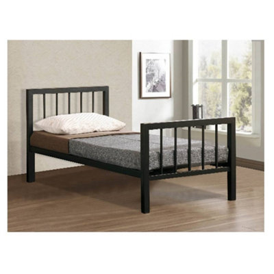 Black Micro Slatted Metal Bed Frame - Single 3ft