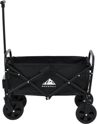 Black Mini Foldable Garden Festival Trolley Camping Folding Cart Wagon Truck Wheelbarrow