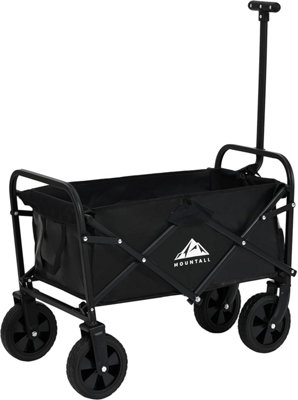 Black Mini Foldable Garden Festival Trolley Camping Folding Cart Wagon Truck Wheelbarrow - 3