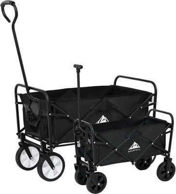 Black Mini Foldable Garden Festival Trolley Camping Folding Cart Wagon Truck Wheelbarrow - 5