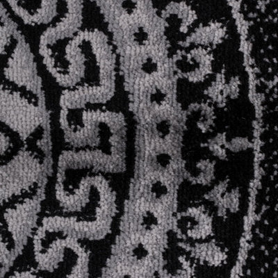 Black Modern Border Design Area Rug 160X230 Cm Soft Thick Pile Living ...