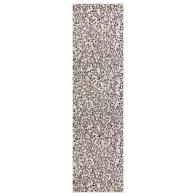 Black Modern Easy to Clean Dotted Rug For DiningRoom-120cm X 170cm