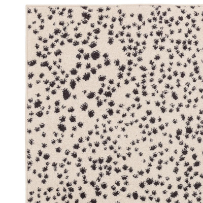Black Modern Easy to Clean Dotted Rug For DiningRoom-160cm X 230cm