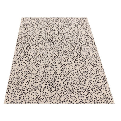 Black Modern Easy to Clean Dotted Rug For DiningRoom-160cm X 230cm