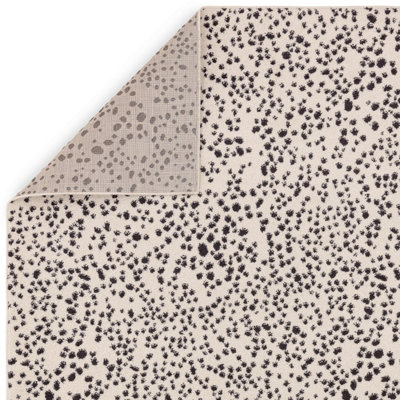 Black Modern Easy to Clean Dotted Rug For DiningRoom-160cm X 230cm