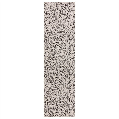 Black Modern Easy to Clean Dotted Rug For DiningRoom-66cm X 240cm