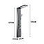 Black Modern Exposed Shower Tower Panel Thermostatic Mixer Shower Set