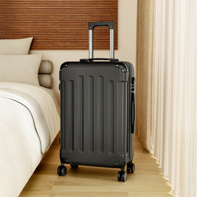 Black Modern Hardside Spinner Suitcase with Combination Lock 24"