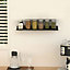 Black Modern L Shaped Metal Wall Floating Shelf Display Storage Shelf Kitchen Spice Rack