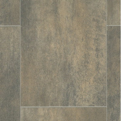 Black Modern Stone Effect AntiSlip Vinyl Flooring For Kitchen