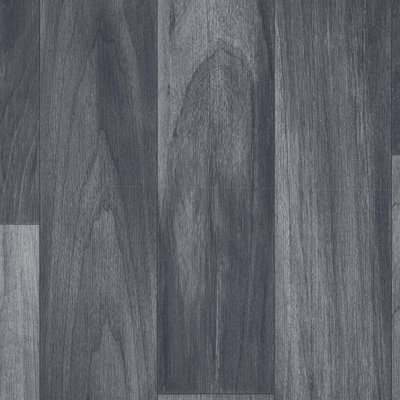 Black Modern Wood Effect Anti-Slip Vinyl Flooring for Home, Shops ...