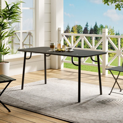 Rectangular metal deals garden table